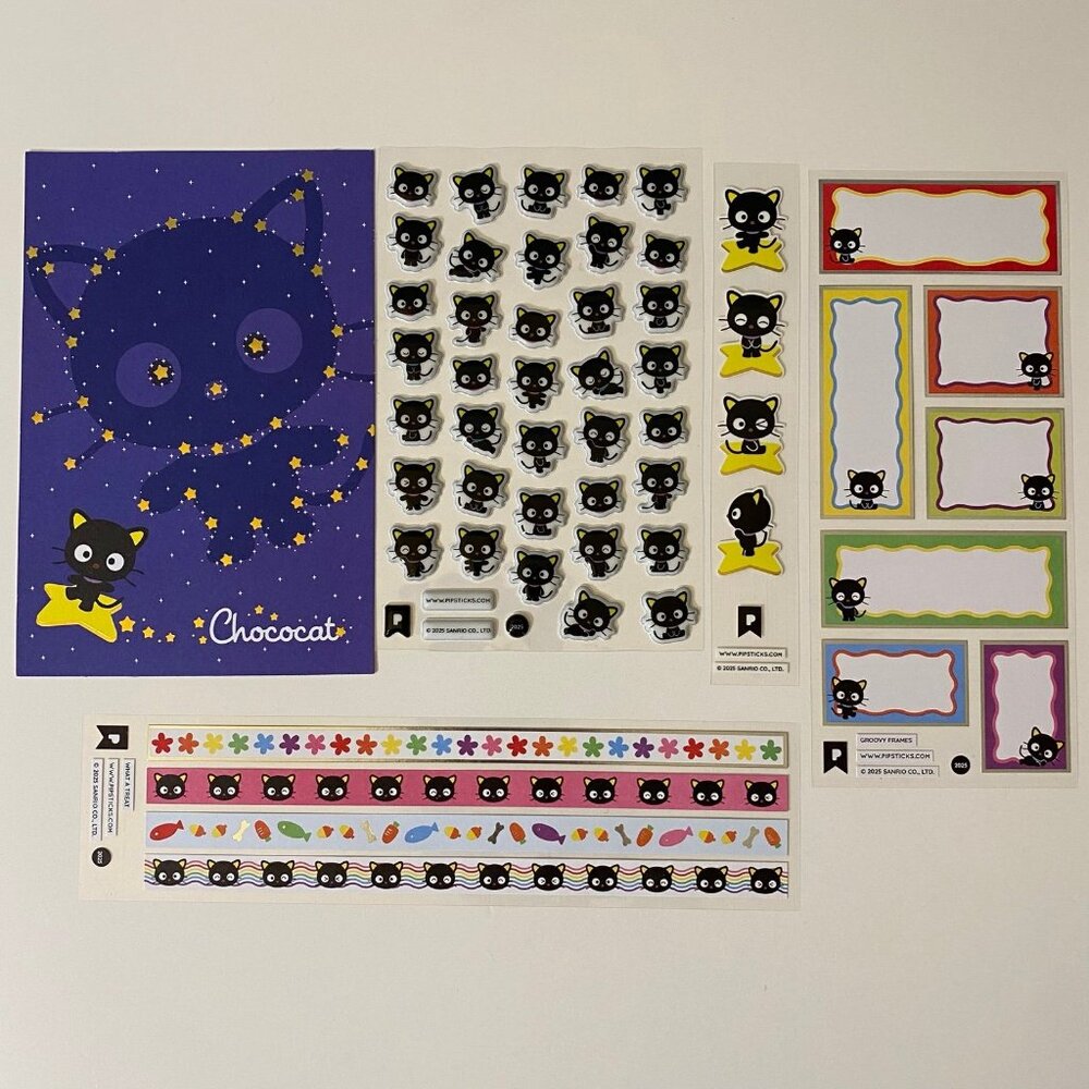 Sanrio Pipsticks Hello Kitty & Friends Chococat Stickers & Postcard Set